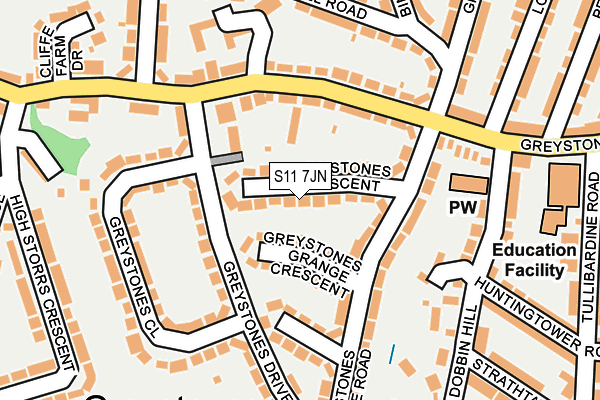S11 7JN map - OS OpenMap – Local (Ordnance Survey) S11 7JN map - OS OpenMap – Local (Ordnance Survey)