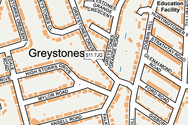 S11 7JQ map - OS OpenMap – Local (Ordnance Survey) S11 7JQ map - OS OpenMap – Local (Ordnance Survey)