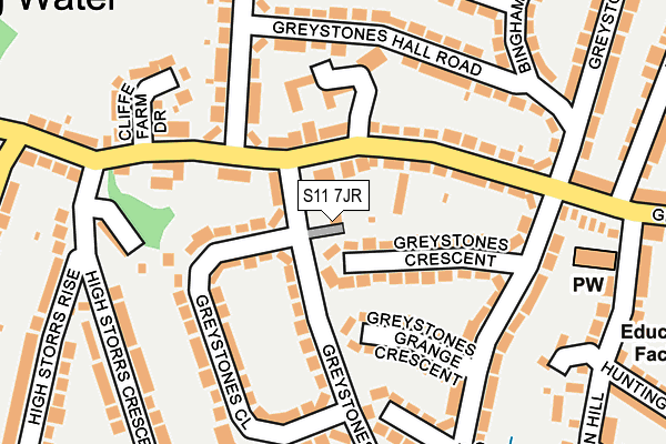 S11 7JR map - OS OpenMap – Local (Ordnance Survey) S11 7JR map - OS OpenMap – Local (Ordnance Survey)