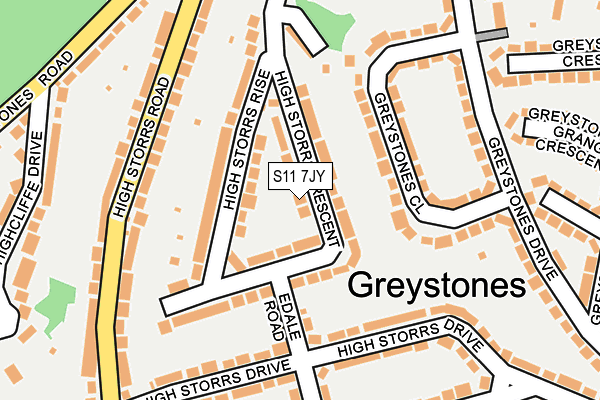 S11 7JY map - OS OpenMap – Local (Ordnance Survey) S11 7JY map - OS OpenMap – Local (Ordnance Survey)