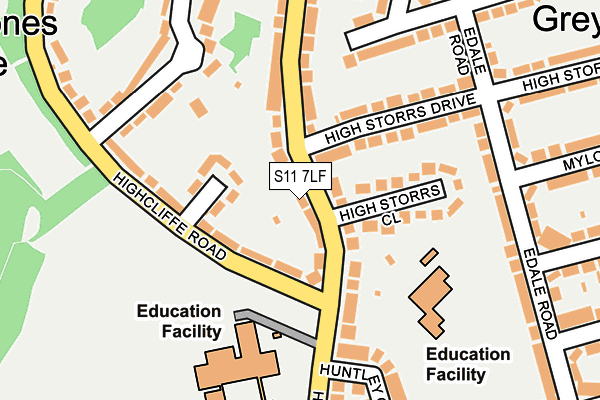 S11 7LF map - OS OpenMap – Local (Ordnance Survey) S11 7LF map - OS OpenMap – Local (Ordnance Survey)