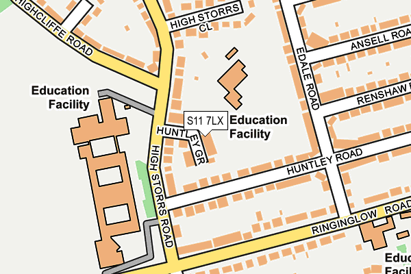 S11 7LX map - OS OpenMap – Local (Ordnance Survey) S11 7LX map - OS OpenMap – Local (Ordnance Survey)