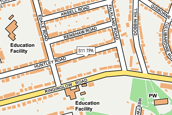 S11 7PA map - OS OpenMap – Local (Ordnance Survey) S11 7PA map - OS OpenMap – Local (Ordnance Survey)
