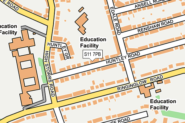 S11 7PB map - OS OpenMap – Local (Ordnance Survey) S11 7PB map - OS OpenMap – Local (Ordnance Survey)
