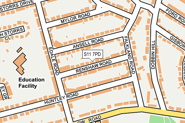 S11 7PD map - OS OpenMap – Local (Ordnance Survey) S11 7PD map - OS OpenMap – Local (Ordnance Survey)