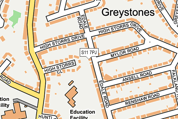 S11 7PJ map - OS OpenMap – Local (Ordnance Survey) S11 7PJ map - OS OpenMap – Local (Ordnance Survey)