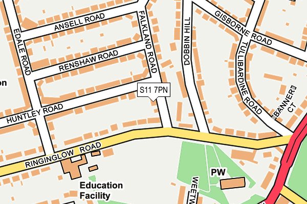 S11 7PN map - OS OpenMap – Local (Ordnance Survey) S11 7PN map - OS OpenMap – Local (Ordnance Survey)