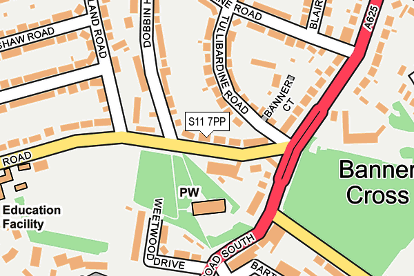 S11 7PP map - OS OpenMap – Local (Ordnance Survey) S11 7PP map - OS OpenMap – Local (Ordnance Survey)