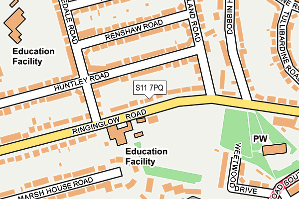 S11 7PQ map - OS OpenMap – Local (Ordnance Survey) S11 7PQ map - OS OpenMap – Local (Ordnance Survey)