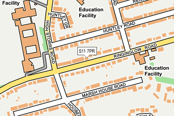S11 7PR map - OS OpenMap – Local (Ordnance Survey) S11 7PR map - OS OpenMap – Local (Ordnance Survey)