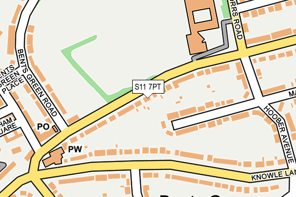 S11 7PT map - OS OpenMap – Local (Ordnance Survey) S11 7PT map - OS OpenMap – Local (Ordnance Survey)