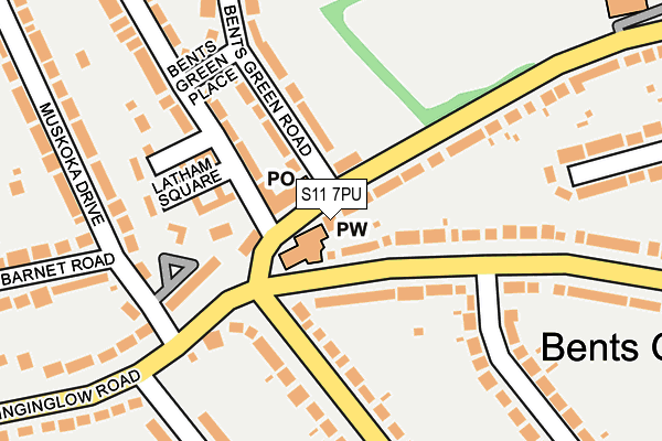S11 7PU map - OS OpenMap – Local (Ordnance Survey) S11 7PU map - OS OpenMap – Local (Ordnance Survey)