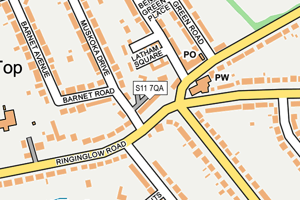 S11 7QA map - OS OpenMap – Local (Ordnance Survey) S11 7QA map - OS OpenMap – Local (Ordnance Survey)