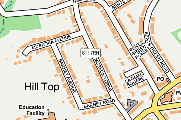 S11 7RH map - OS OpenMap – Local (Ordnance Survey) S11 7RH map - OS OpenMap – Local (Ordnance Survey)