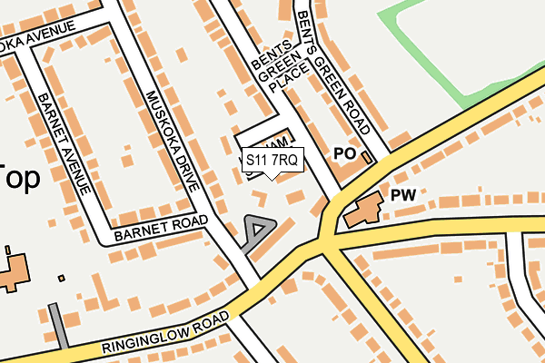 S11 7RQ map - OS OpenMap – Local (Ordnance Survey) S11 7RQ map - OS OpenMap – Local (Ordnance Survey)