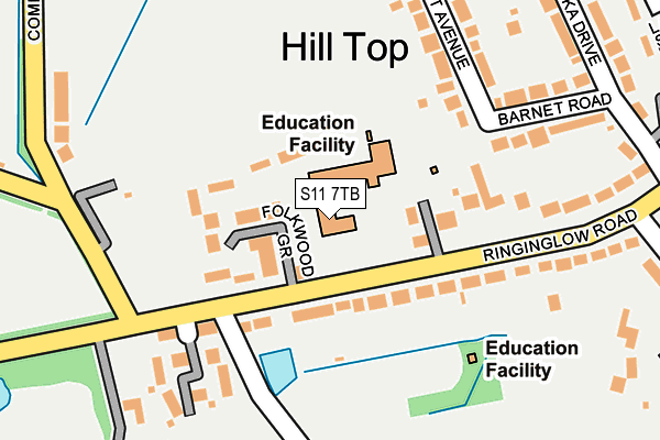 S11 7TB map - OS OpenMap – Local (Ordnance Survey) S11 7TB map - OS OpenMap – Local (Ordnance Survey)