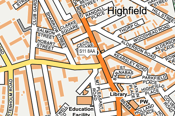 S11 8AA map - OS OpenMap – Local (Ordnance Survey) S11 8AA map - OS OpenMap – Local (Ordnance Survey)