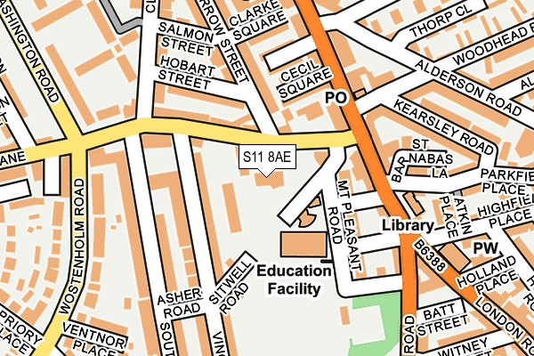 S11 8AE map - OS OpenMap – Local (Ordnance Survey) S11 8AE map - OS OpenMap – Local (Ordnance Survey)