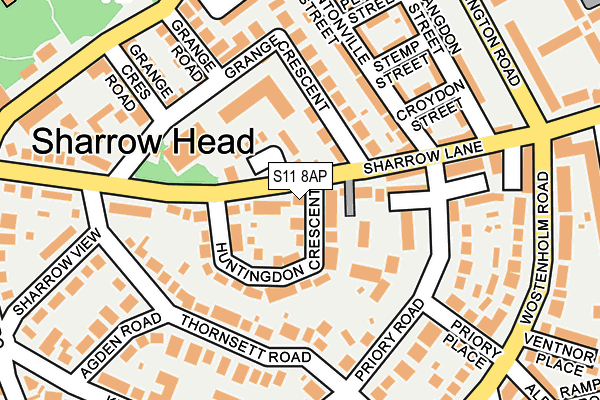 S11 8AP map - OS OpenMap – Local (Ordnance Survey)