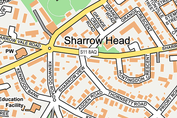 S11 8AQ map - OS OpenMap – Local (Ordnance Survey) S11 8AQ map - OS OpenMap – Local (Ordnance Survey)