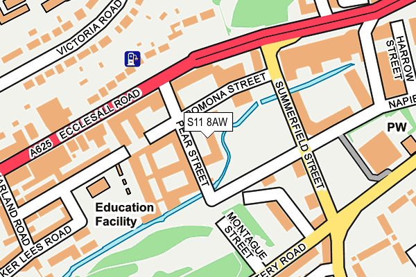 S11 8AW map - OS OpenMap – Local (Ordnance Survey) S11 8AW map - OS OpenMap – Local (Ordnance Survey)