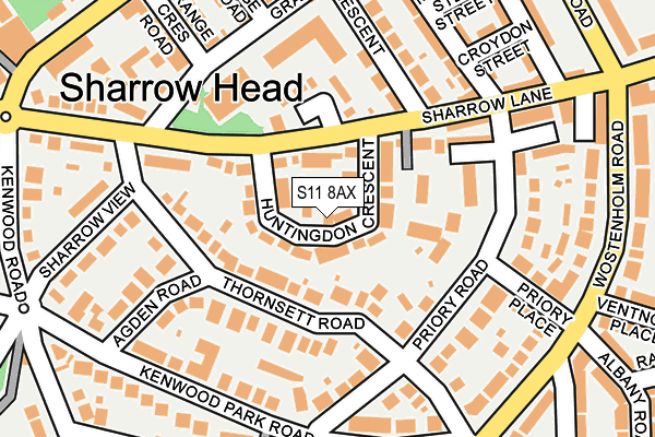 S11 8AX map - OS OpenMap – Local (Ordnance Survey) S11 8AX map - OS OpenMap – Local (Ordnance Survey)
