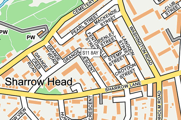 S11 8AY map - OS OpenMap – Local (Ordnance Survey) S11 8AY map - OS OpenMap – Local (Ordnance Survey)