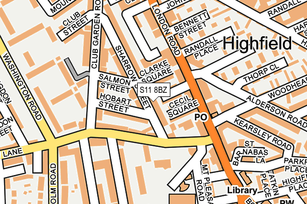 S11 8BZ map - OS OpenMap – Local (Ordnance Survey) S11 8BZ map - OS OpenMap – Local (Ordnance Survey)