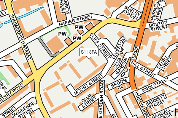 S11 8FA map - OS OpenMap – Local (Ordnance Survey) S11 8FA map - OS OpenMap – Local (Ordnance Survey)
