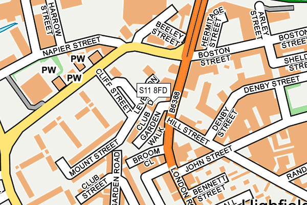 S11 8FD map - OS OpenMap – Local (Ordnance Survey) S11 8FD map - OS OpenMap – Local (Ordnance Survey)