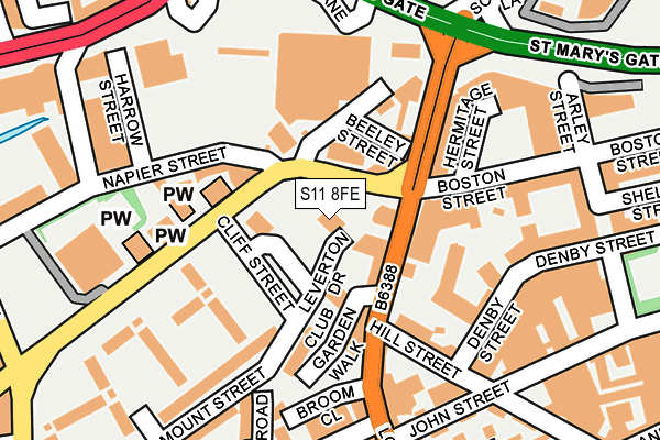 S11 8FE map - OS OpenMap – Local (Ordnance Survey) S11 8FE map - OS OpenMap – Local (Ordnance Survey)