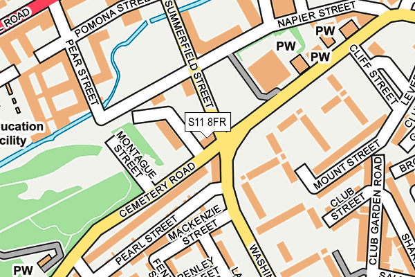 S11 8FR map - OS OpenMap – Local (Ordnance Survey) S11 8FR map - OS OpenMap – Local (Ordnance Survey)
