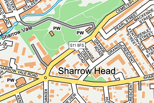 S11 8FS map - OS OpenMap – Local (Ordnance Survey) S11 8FS map - OS OpenMap – Local (Ordnance Survey)