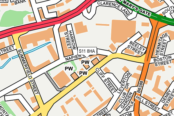 S11 8HA map - OS OpenMap – Local (Ordnance Survey)
