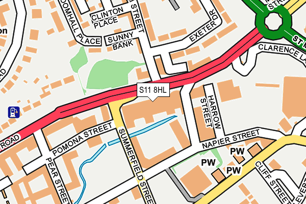 S11 8HL map - OS OpenMap – Local (Ordnance Survey)