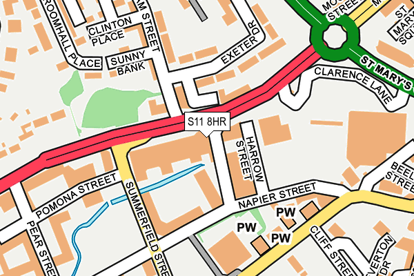 S11 8HR map - OS OpenMap – Local (Ordnance Survey) S11 8HR map - OS OpenMap – Local (Ordnance Survey)