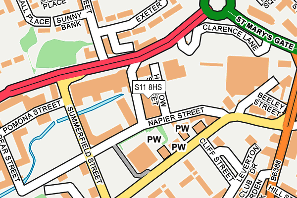 S11 8HS map - OS OpenMap – Local (Ordnance Survey)