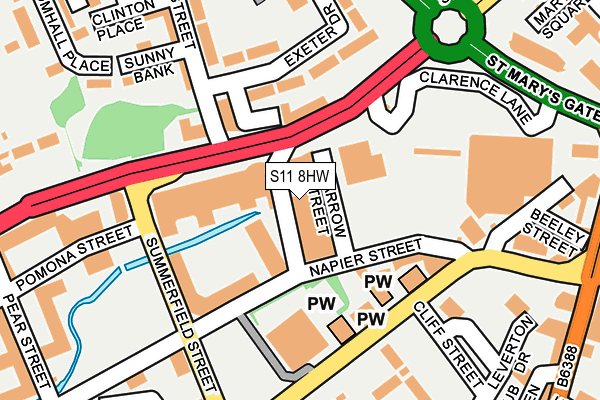 S11 8HW map - OS OpenMap – Local (Ordnance Survey) S11 8HW map - OS OpenMap – Local (Ordnance Survey)