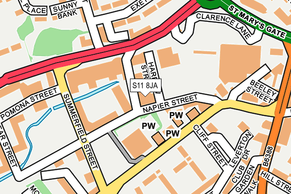 S11 8JA map - OS OpenMap – Local (Ordnance Survey) S11 8JA map - OS OpenMap – Local (Ordnance Survey)