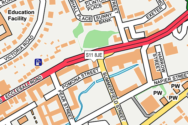 S11 8JE map - OS OpenMap – Local (Ordnance Survey) S11 8JE map - OS OpenMap – Local (Ordnance Survey)