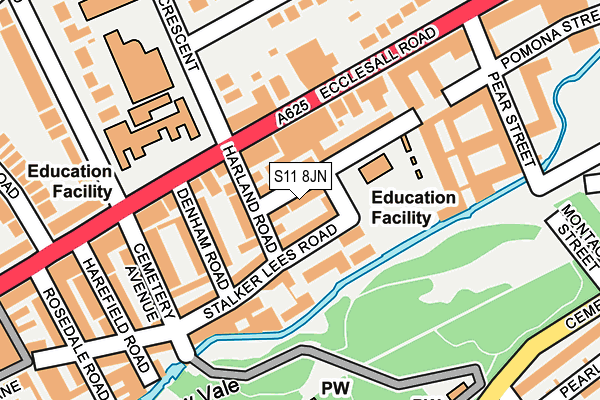 S11 8JN map - OS OpenMap – Local (Ordnance Survey)