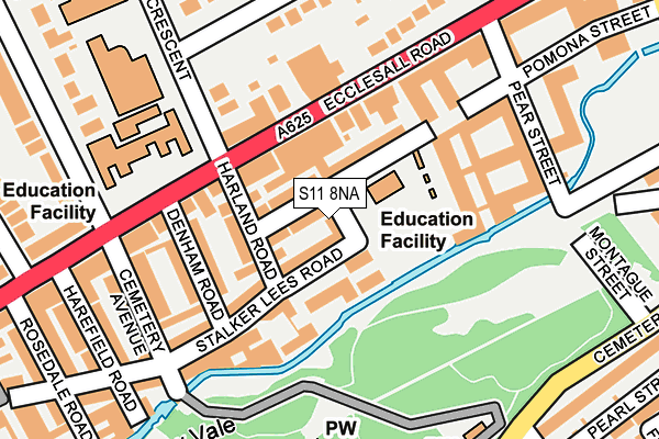 S11 8NA map - OS OpenMap – Local (Ordnance Survey)