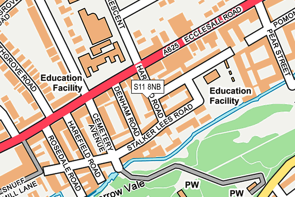 S11 8NB map - OS OpenMap – Local (Ordnance Survey) S11 8NB map - OS OpenMap – Local (Ordnance Survey)