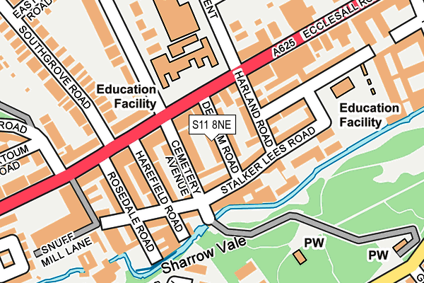 S11 8NE map - OS OpenMap – Local (Ordnance Survey) S11 8NE map - OS OpenMap – Local (Ordnance Survey)