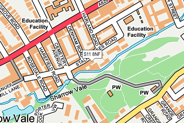 S11 8NF map - OS OpenMap – Local (Ordnance Survey) S11 8NF map - OS OpenMap – Local (Ordnance Survey)