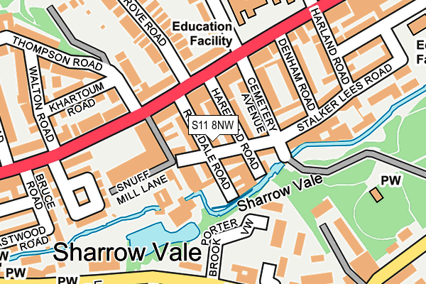 S11 8NW map - OS OpenMap – Local (Ordnance Survey) S11 8NW map - OS OpenMap – Local (Ordnance Survey)