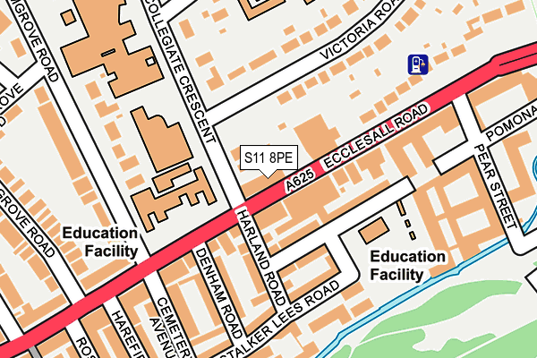 S11 8PE map - OS OpenMap – Local (Ordnance Survey) S11 8PE map - OS OpenMap – Local (Ordnance Survey)