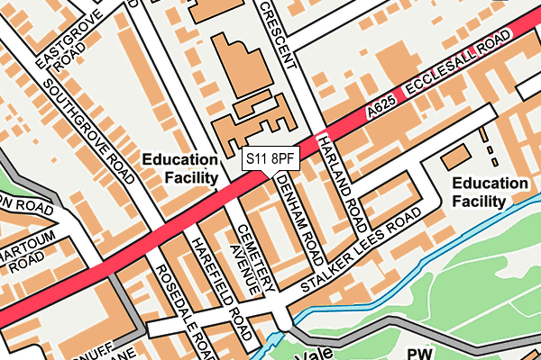 S11 8PF map - OS OpenMap – Local (Ordnance Survey) S11 8PF map - OS OpenMap – Local (Ordnance Survey)