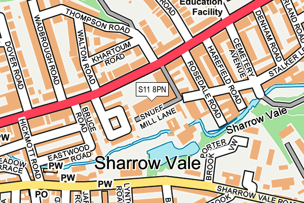 S11 8PN map - OS OpenMap – Local (Ordnance Survey) S11 8PN map - OS OpenMap – Local (Ordnance Survey)