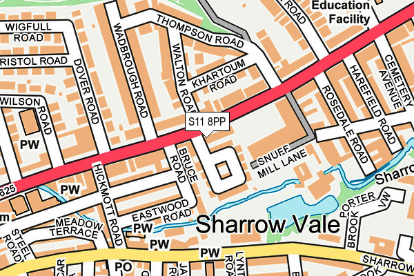 S11 8PP map - OS OpenMap – Local (Ordnance Survey) S11 8PP map - OS OpenMap – Local (Ordnance Survey)